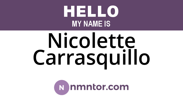 Nicolette Carrasquillo