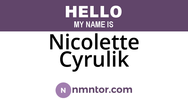 Nicolette Cyrulik