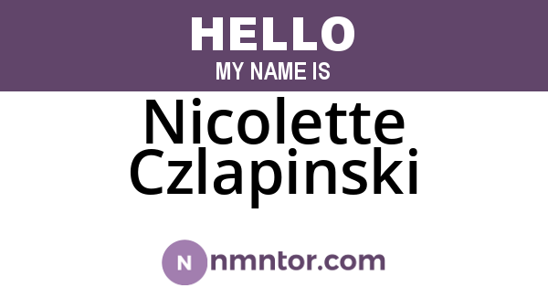 Nicolette Czlapinski