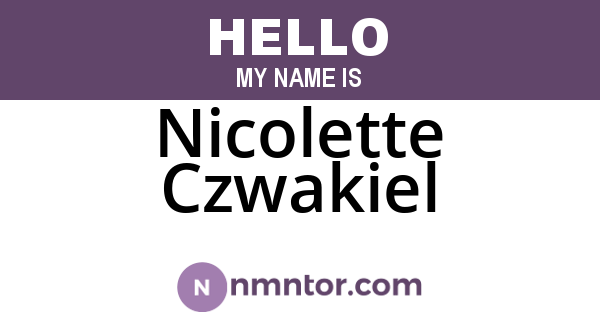 Nicolette Czwakiel