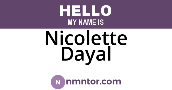 Nicolette Dayal