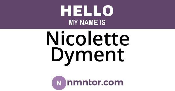 Nicolette Dyment
