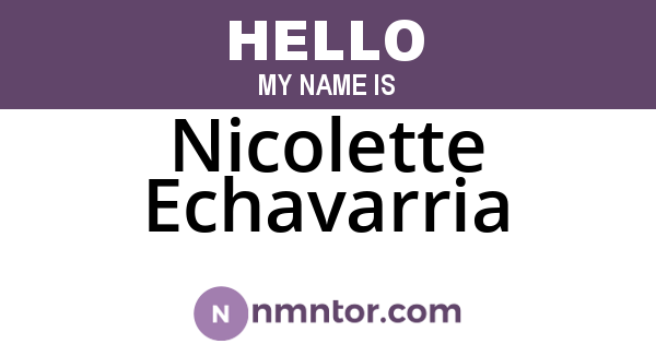 Nicolette Echavarria