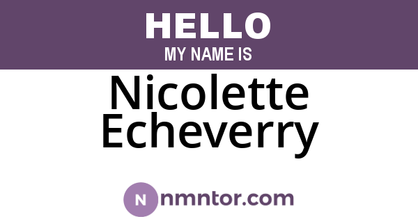 Nicolette Echeverry