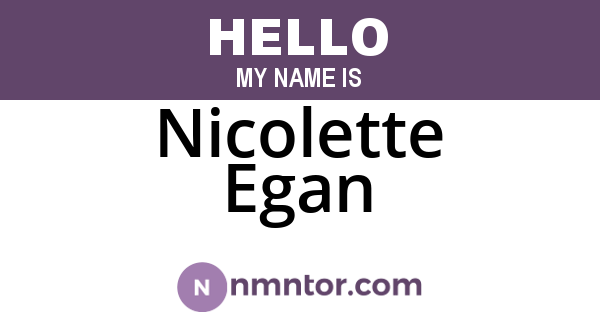 Nicolette Egan