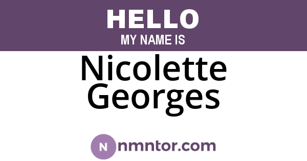 Nicolette Georges