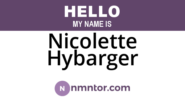 Nicolette Hybarger