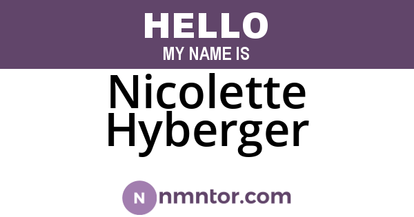 Nicolette Hyberger