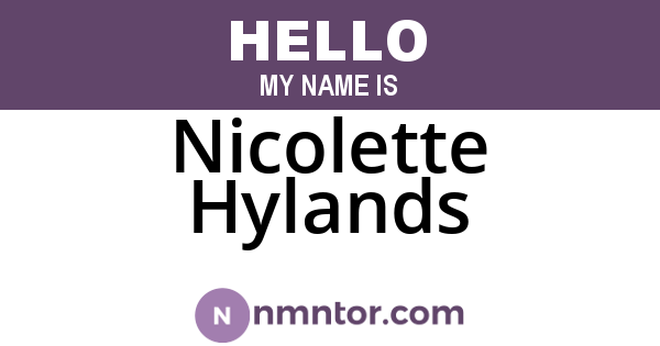 Nicolette Hylands