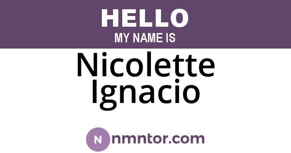 Nicolette Ignacio