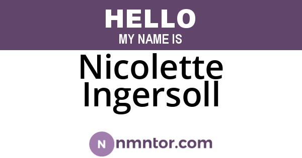 Nicolette Ingersoll