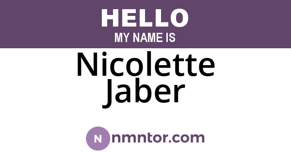Nicolette Jaber