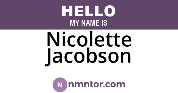 Nicolette Jacobson