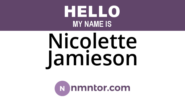 Nicolette Jamieson