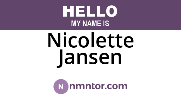 Nicolette Jansen