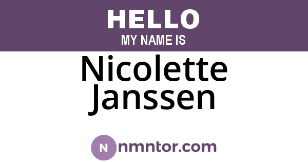 Nicolette Janssen