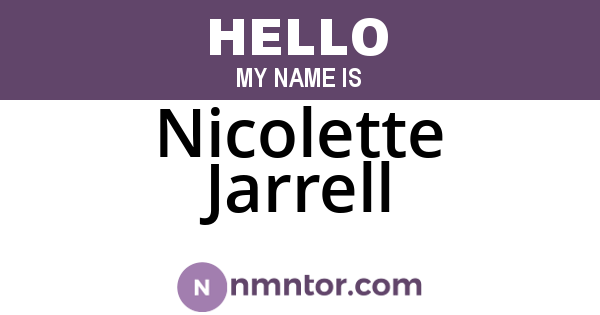 Nicolette Jarrell