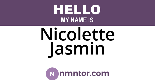 Nicolette Jasmin