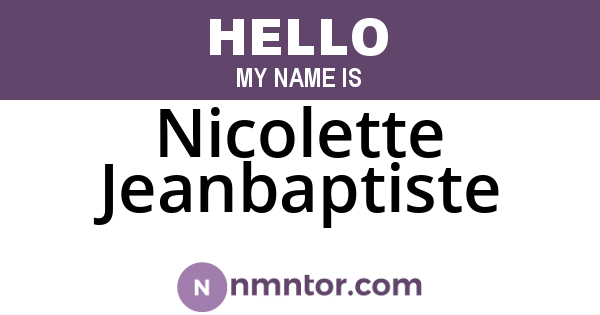 Nicolette Jeanbaptiste