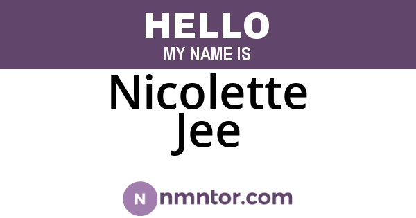 Nicolette Jee