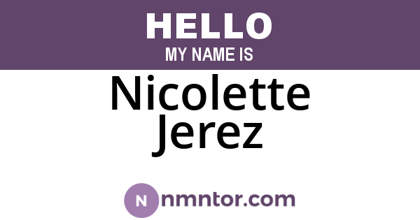 Nicolette Jerez