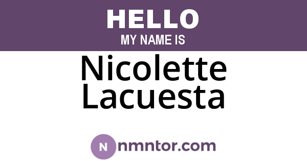 Nicolette Lacuesta