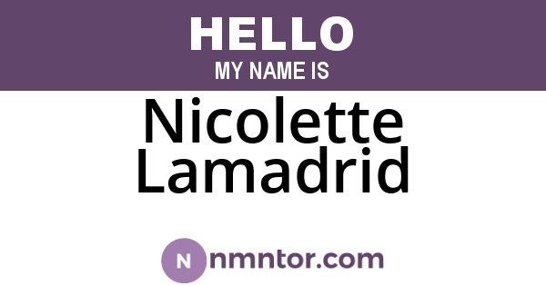 Nicolette Lamadrid