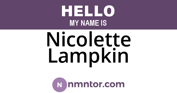 Nicolette Lampkin