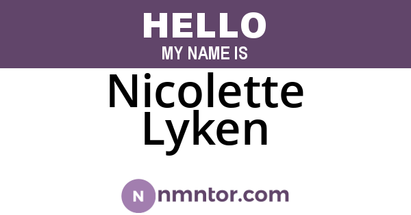 Nicolette Lyken