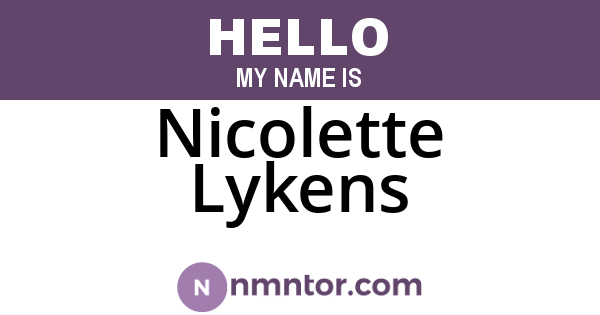 Nicolette Lykens