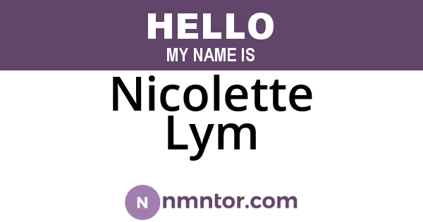 Nicolette Lym