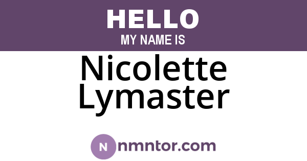 Nicolette Lymaster