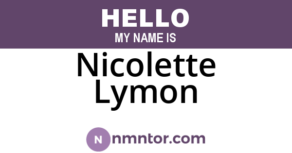 Nicolette Lymon