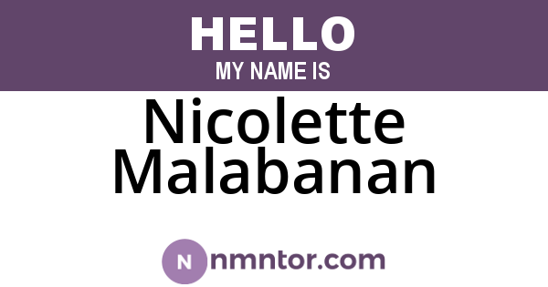 Nicolette Malabanan