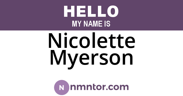 Nicolette Myerson