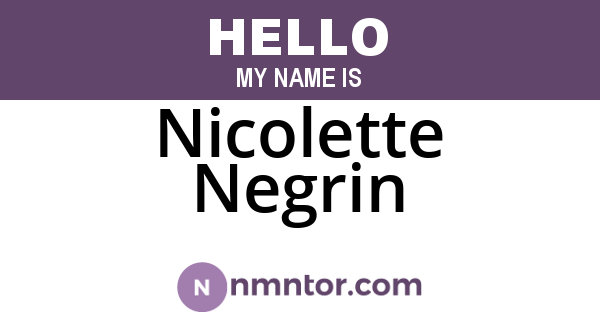 Nicolette Negrin