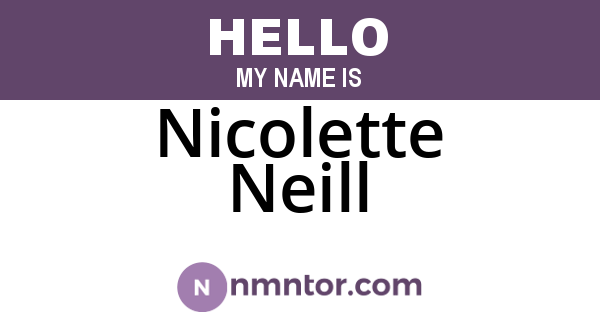 Nicolette Neill