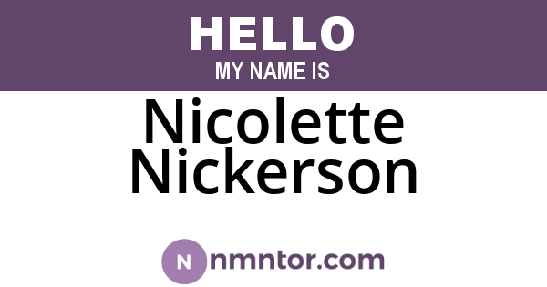 Nicolette Nickerson