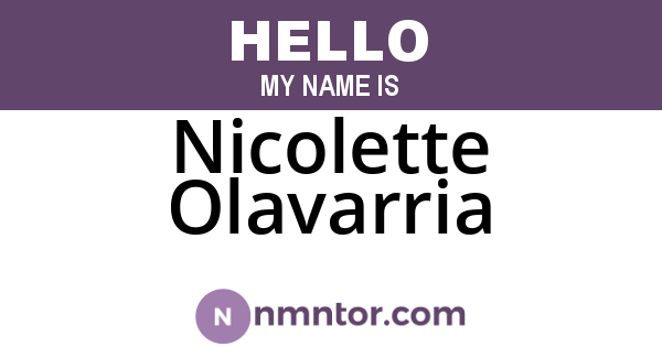 Nicolette Olavarria