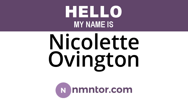 Nicolette Ovington