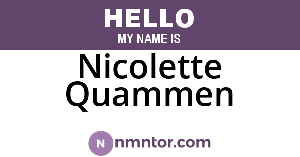 Nicolette Quammen
