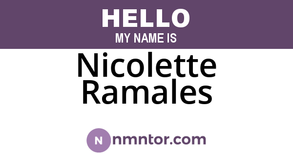 Nicolette Ramales