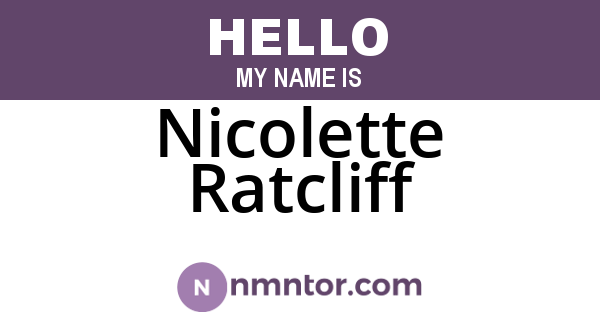 Nicolette Ratcliff