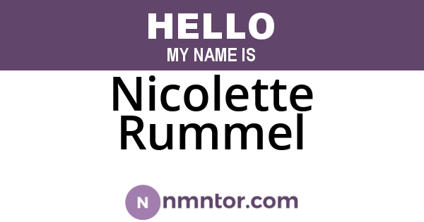 Nicolette Rummel