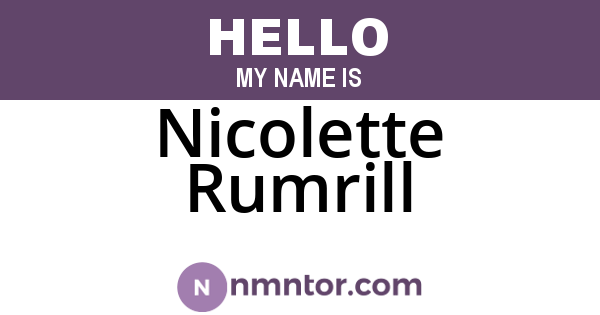 Nicolette Rumrill