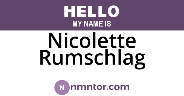 Nicolette Rumschlag