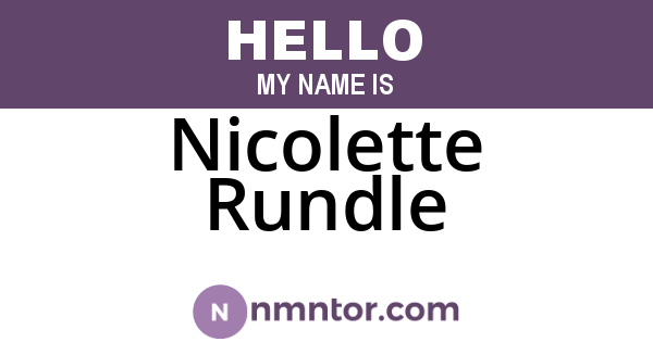 Nicolette Rundle