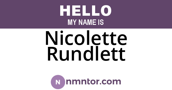 Nicolette Rundlett