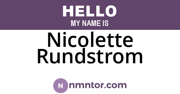 Nicolette Rundstrom