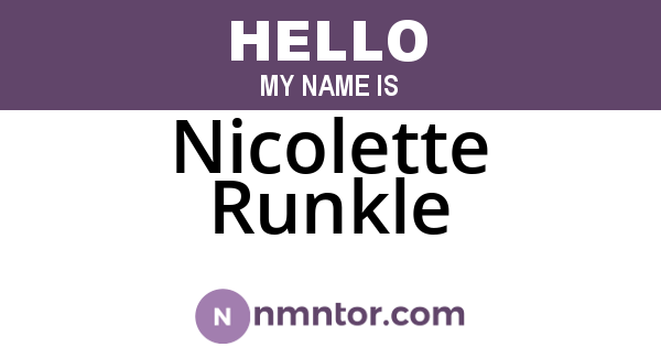 Nicolette Runkle
